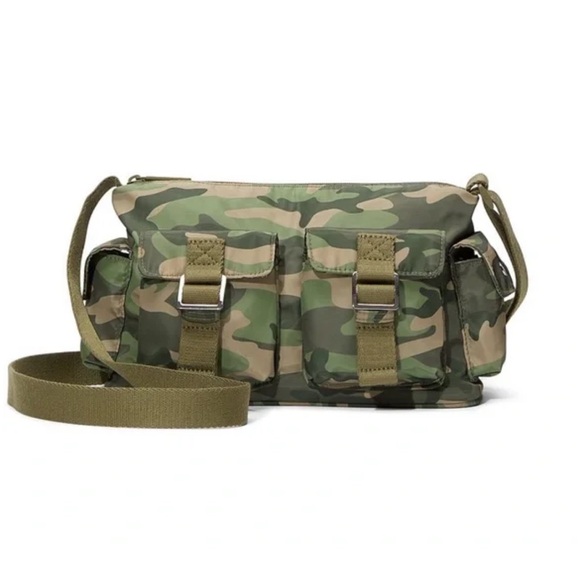 VS PINK GREEN CAMO CARGO BAG - Picture 2 of 4